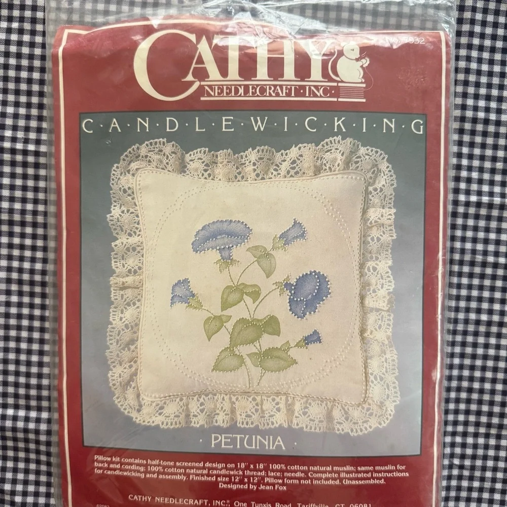 Cathy Needlecraft Candlewicking Pillow Kit with Floral Design